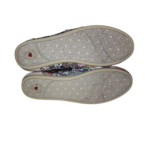 BOBS from Skechers Womens 9W Dog Print Memory Foam Slip On Alpargata Flats Gray - Picture 6 of 8